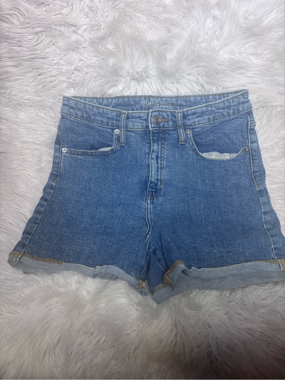 wild fable Classic Blue Rolled-Hem Denim Shorts